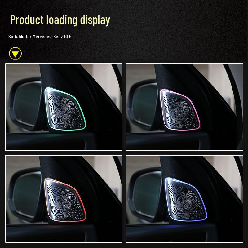 Compatible with Mercedes-Benz 2020 GLE Berlin: A-Pillar Luminous Tweeter Cover with 64-Color Ambient Light