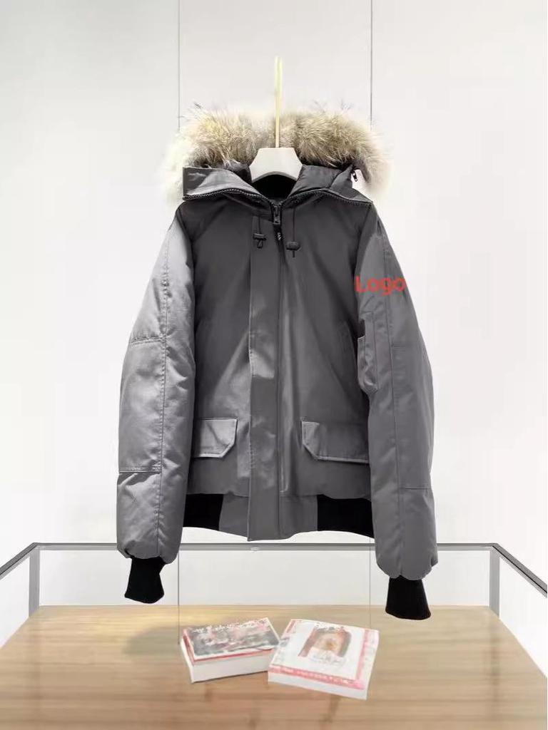 Unisex Winter Goose Down Bomber Jacket - Canadian Style Model 01