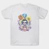 Men Black Print T-shirt Wicked Alice Garden No-Cut Transfer Paper Print Cotton Tshirt