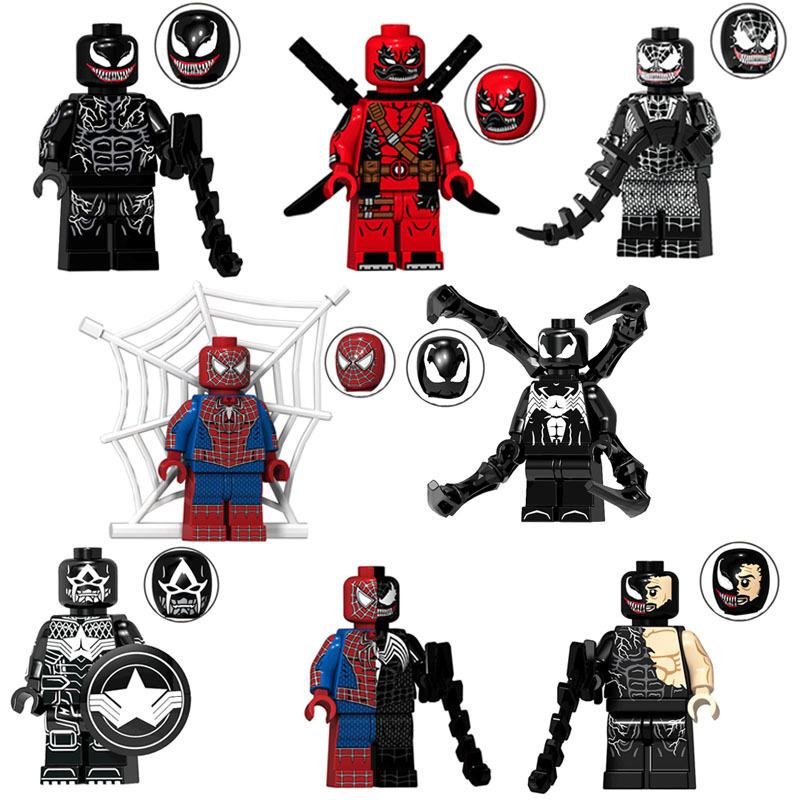 Figura de Spider-Man de Bloques de Construcción Mini Ladrillos Juguete de Construcción Modelo Adorno de Escritorio para Niños Regalo