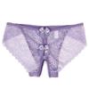 Schlichtes Design, niedrige Taille, Damen, einfarbig, Bikinihöschen, Spitze, Netzstoff, transparent, atmungsaktive Damenunterwäsche
