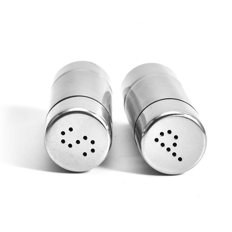 2Pcs Mini Stainless Steel Spice Shaker Seasoning Jar Salt Sugar Bottle Pepper Spice Shaker Bottle Multifu Dispenser Cooking Tool