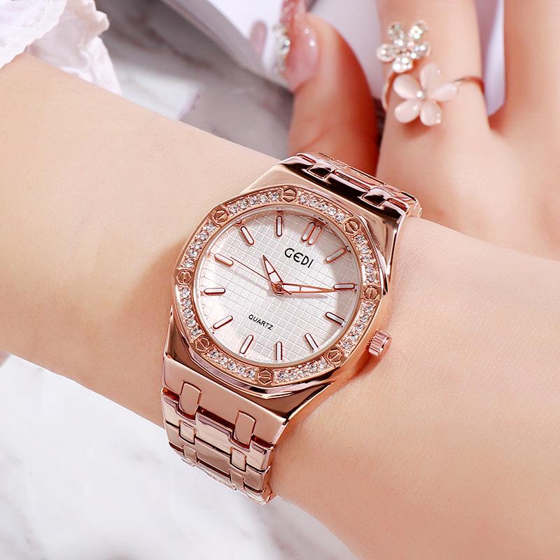 Niche High-End Women S Watch Fashion Plaid Alloy Watch Women S Luxury Waterproof Quartz Watch