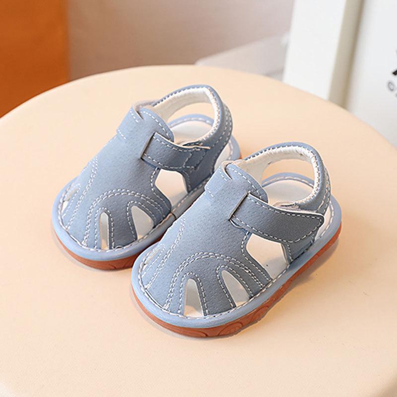 Summer Baby Sandals With Nonslip Soles And Velcro Closure For Toddler Walking 15 синий