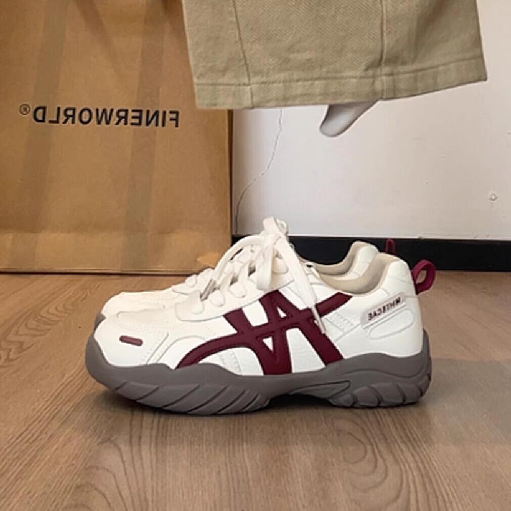 Leather Version~ Thick-soled Inner Height-increasing Leather German Training Shoes for Women's 2025 Autumn and Winter New Forrest Gump Sports an