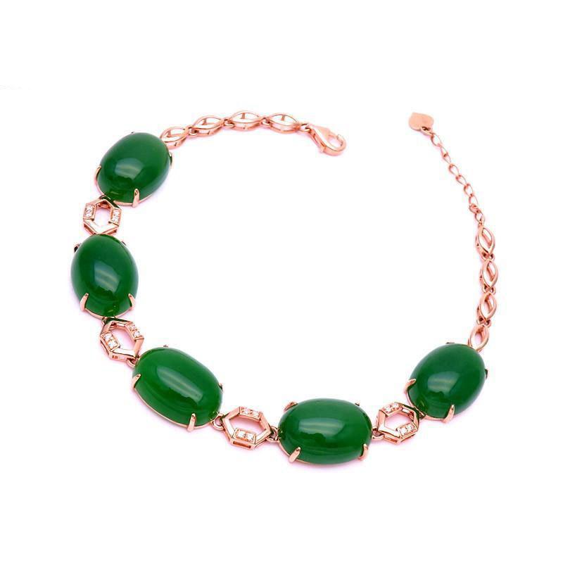 Rose Gold Plated Pure Purple Gold Chlorite Inlaid Zircon Egg Surface Bracelet Trendy Jewelry Luxury