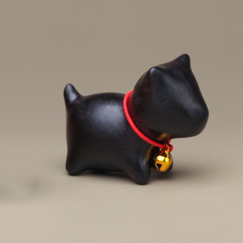Green Sandalwood Carved Cat & Hippo Desktop Decoration for Home or Office