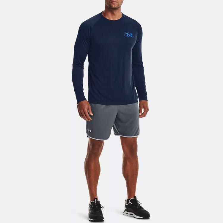 Under Armour Velocity Casual Breathable Training Long Sleeve Raglan T-Shirt Men Tops Academy-Blue 1366783-408