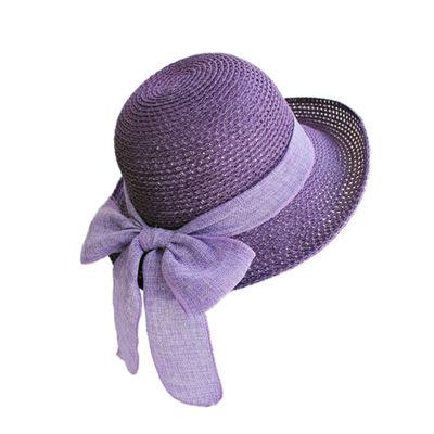 

Children s day big eaves hat beach hat sun protection seaside versatile hat sunshade sun hat straw hat women s summer Korean version фиолетовый
