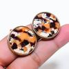 Natural Dendrite Opal Gemstone Brass Jewelry Earring 0.99" RE-174