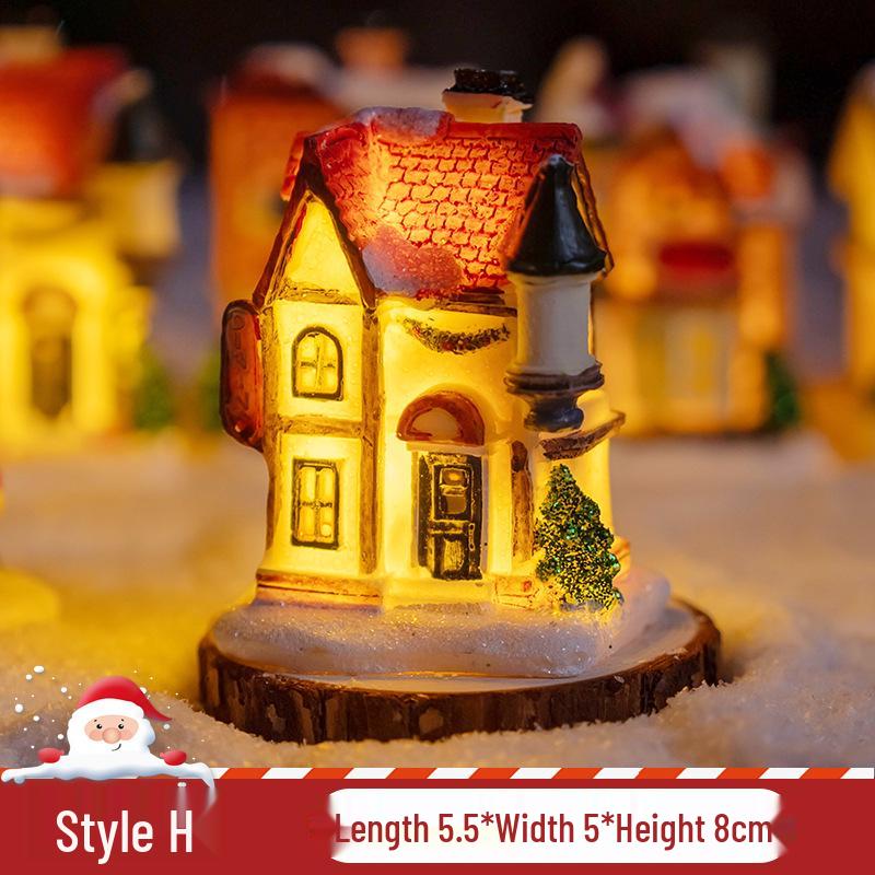 Снежный домик Светящийся Рождественский Миниатюрный: Настольное украшение для домашнего декора