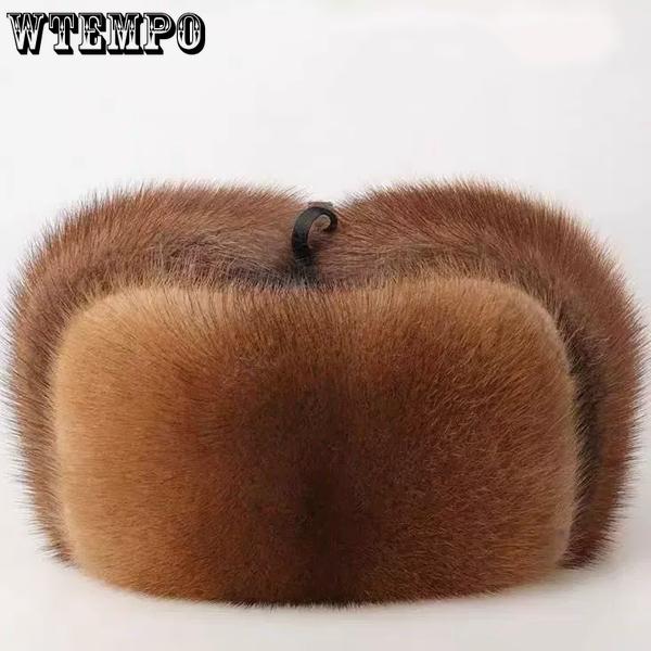 WTEMPO Men's Women's Outdoor Soft Faux Fur Ear Protection Hats for Hiking Skiing Walking Autumn Winter Windproof Cold-proof Warm Plush Bomber Hats