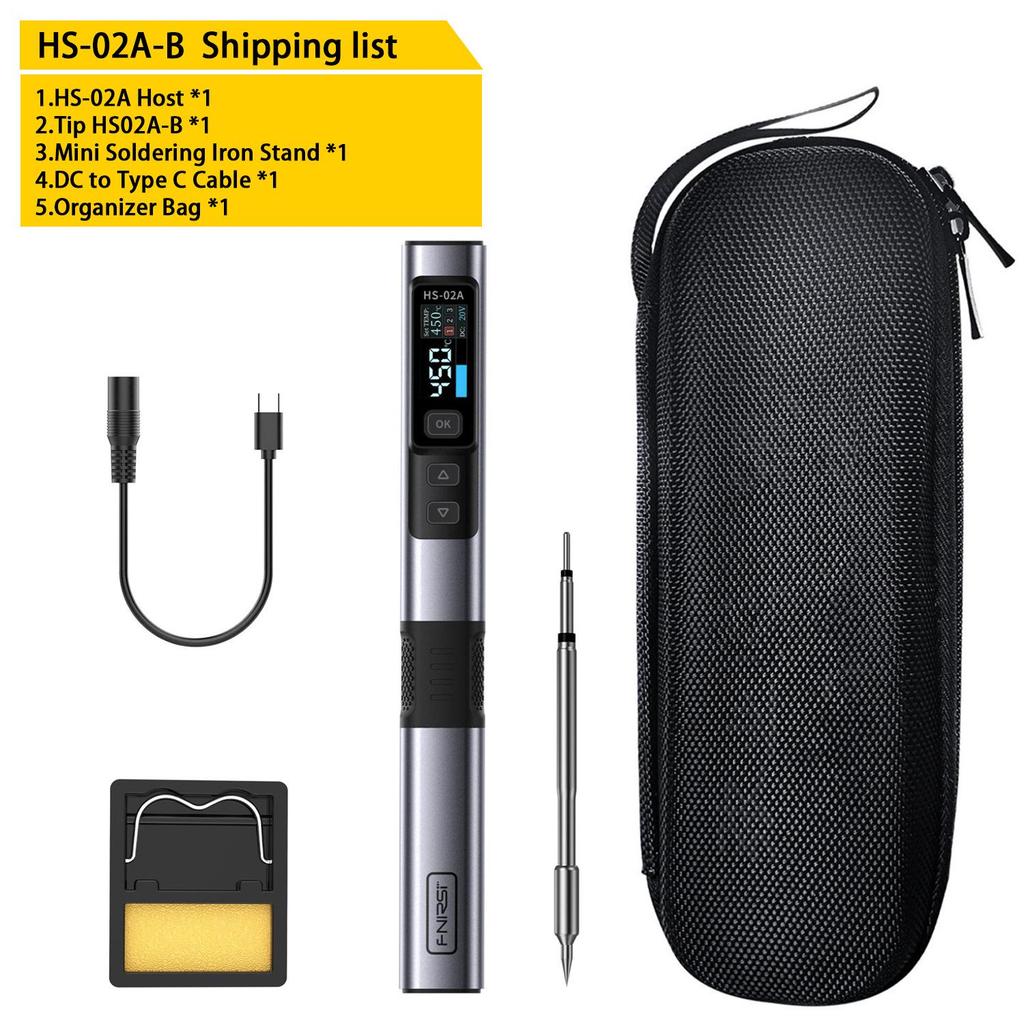 FNIRSI HS-02 100W Smart Electric Soldering Iron - Portable Constant Temperature Pen for Household Repair/Welding.