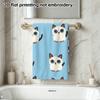 Cute Cartoon Siamese Cat Light Blue Print Bath Towel, Soft Absorbent Quick Dry Kids Shower Towel
