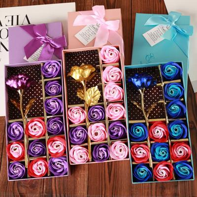 12 Adet Şık Sabun Çiçekler Uygulamalı Çoklu Kutu Toz geçirmez Yaygın Renkler Çiçek Kokulu Sabun Gül Çiçek