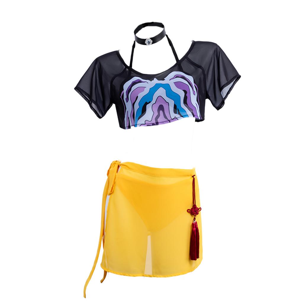 Hot Anime And TV Drama Characters. Female Protagonist Group's Adult Cosplay Outfits. The Same Elements Swimsuit Cosplay Performance Costumes.