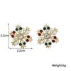 Winter Schneeflocken Ohrstecker für Damen Bunte Acrylkristalle Koreanische Mode Kleine Ohrringe Weihnachtsfeier Schmuck