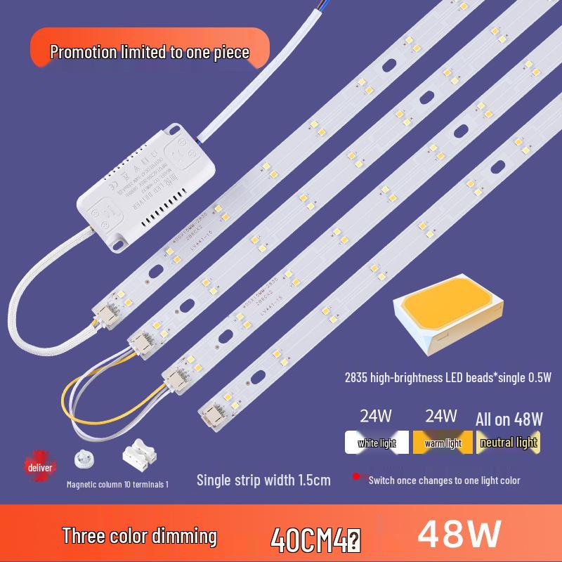Dimmable LED Ceiling Light Panel: Dual/Triple Color Light Board & Bar