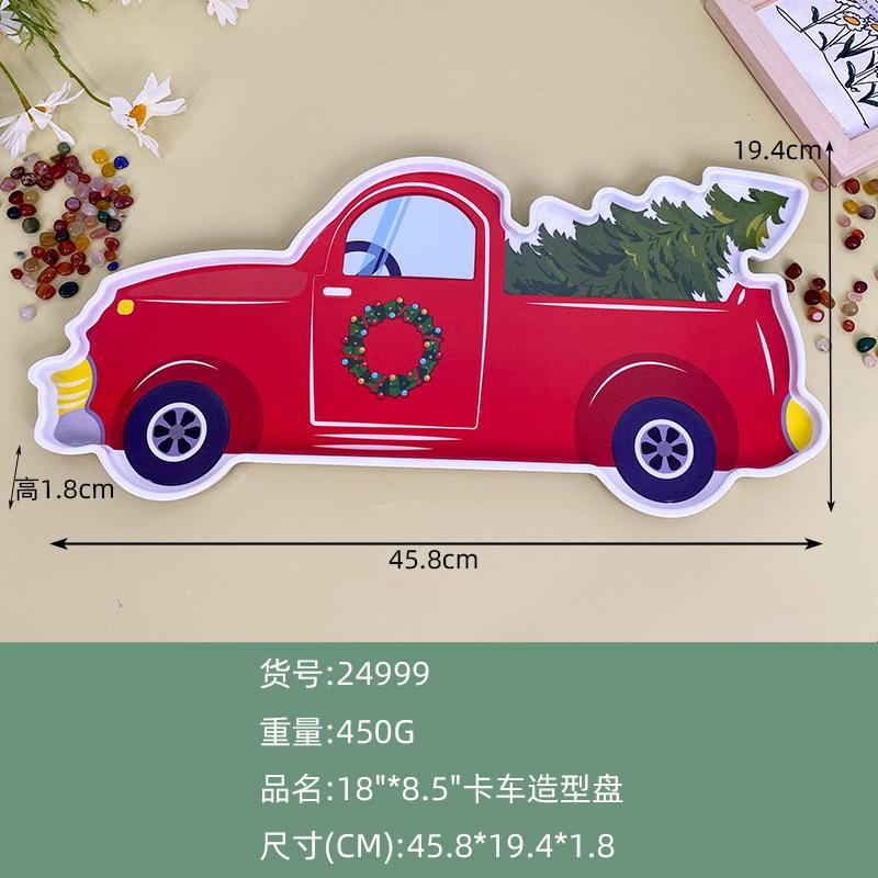 Christmas Plastic Tableware Decoration Plates Christmas Trees Pumpkin Plates Snowman Shapes