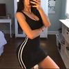 Fashion Women's Striped Patchwork Dress Sexy Suspenders Short Dress Female Elegant Casual Simple Bodycon Sexy Simple Sundress Sport Clothing