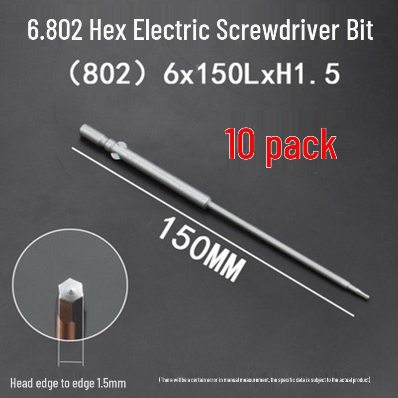 Extended Hexagonal S2 Steel Electric Screwdriver Bit with 5mm/6mm Shank