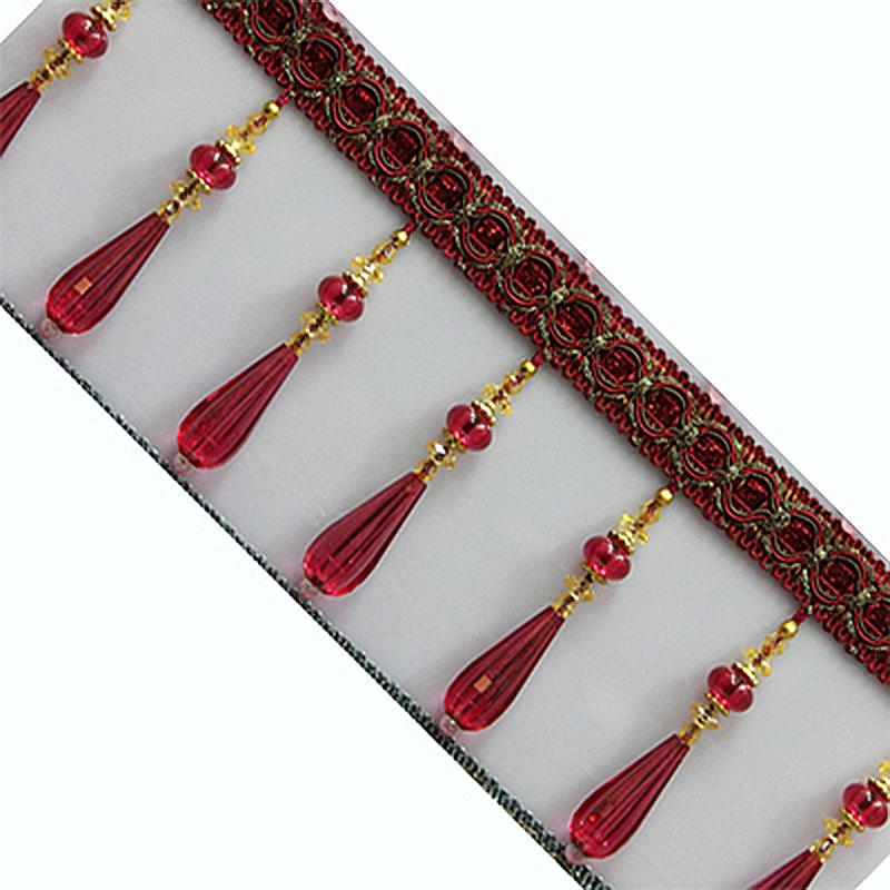 1M Gardinkvastar Kristallpärlats Spetsfrans DIY Gardinsömnad Trim Kvastkant Band Kläddekorationstillbehör Ny