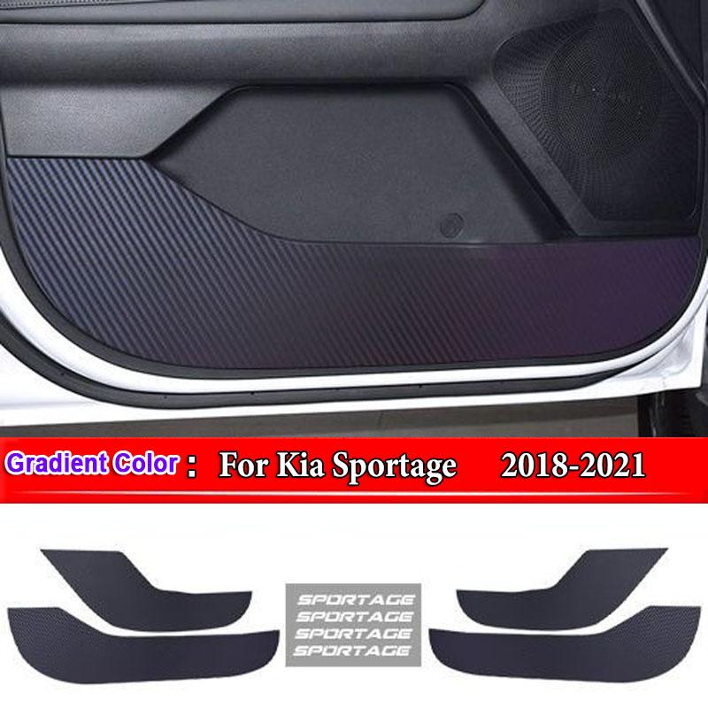 For Kia Sportage K2 K3 K4 KX3 K5 KX5 KX7 Car Inner Door Anti Kick Pad Carbon Fiber Patterned Pad Stickers Protective Accessories