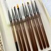 Diy Brush Nail Acrylic Drawing Brush, 9Pcs Uv Gel Nail Brush Eyeliner For Nail Design Nail Tip Display Painting Tools