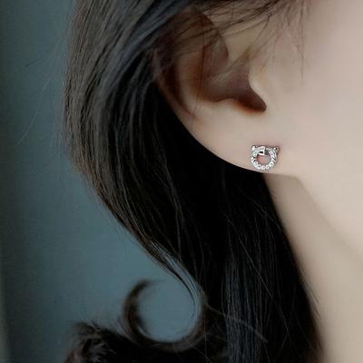 Neu Trendy Jahr des Lebens Niedlichen Tiger Flash Diamant Ohrringe Kleine und Niedlich