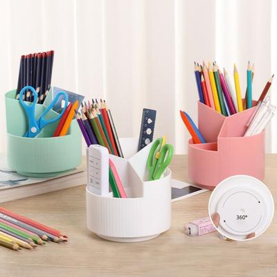 Rotatable Pen Holderizer Plastic Makeup Brush Organizer Box Household Stationery Box