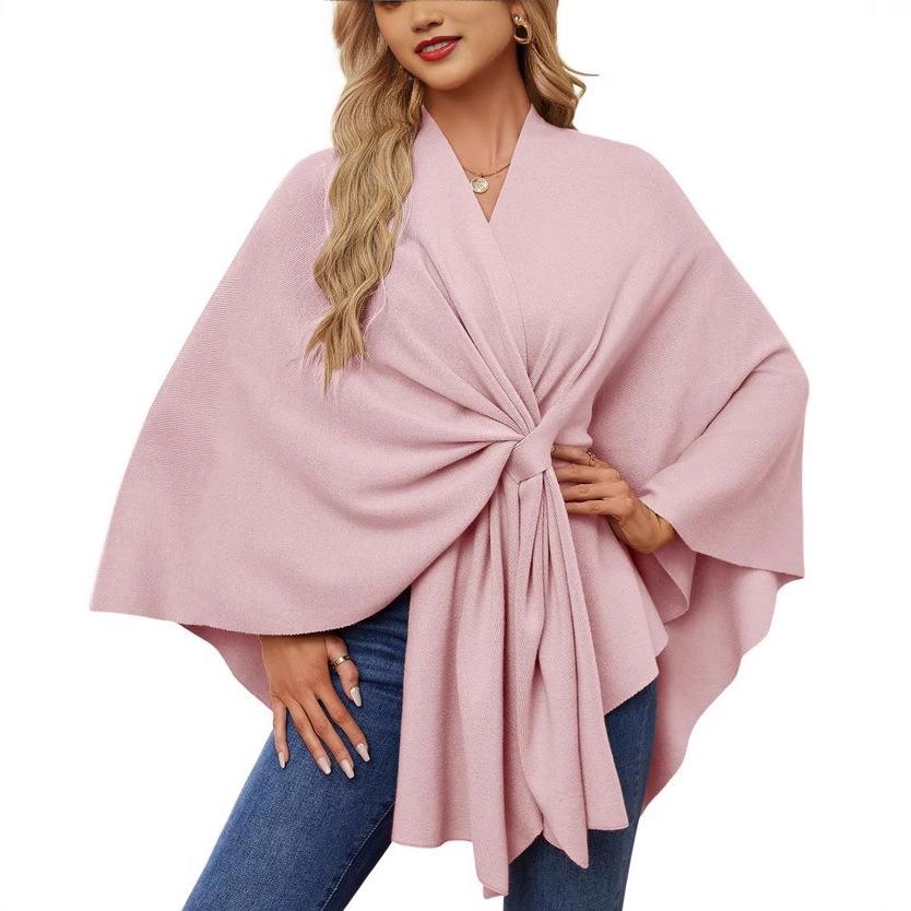 Women's Elegant Solid Color Shawl Coat Cloak - 2024 Bestseller