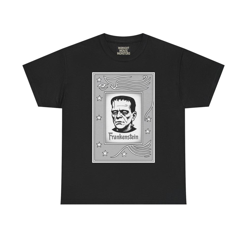 Noir Frankenstein Vintage Frame T-Shirt Tee Unisex Heavy Cotton Shirt Halloween