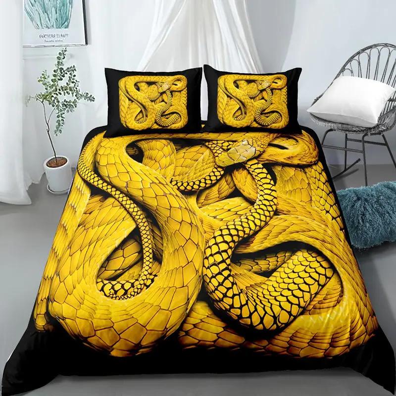 Comforter Snake Bedding Set Reptile Wild Animal Comforter Queen Size For Kids Adults Bedroom Room Decor