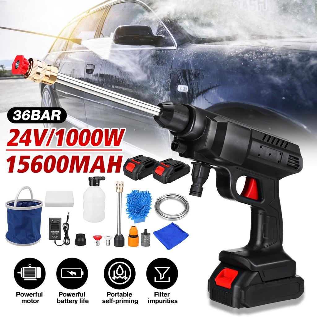 24V Cordless Portable High Pressure Wash Guns Electric Car Washer Machine Water Battery Power Washer Auto Spray 400W