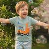 Sommer Jungen kurzärmeliges T-Shirt mit Tierprint, Rundhals-Oberteil, Kinderkleidung, Kinder-T-Shirt, kurze Ärmel