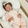 48CM Newborn Baby Doll Loulou Reborn  Soft Silicone Flexible 3D Skin Tone with Visible Veins Hand Rooted Hair Doll Toy
