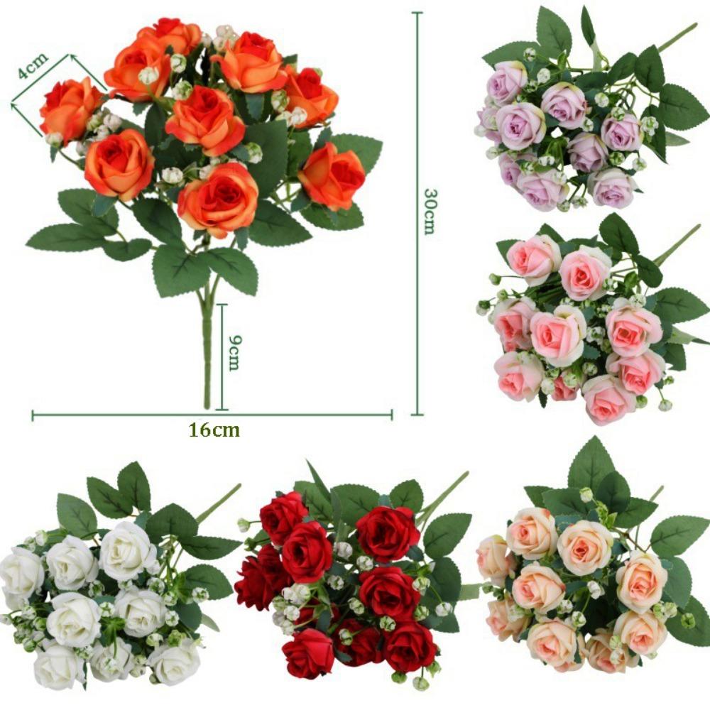 Festival Supplies Simulated Diamond Rose Flower 10 Heads Rose Bundle  Home Decor