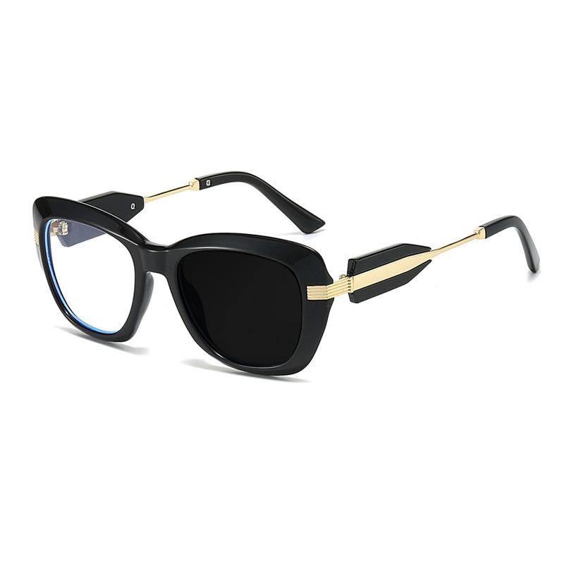 Brand Unique Design Oversized Wide Edge Prints Frame Hyperopia Eyewear Photochromic Anti Blue Ray Computer Women Reading Glasses