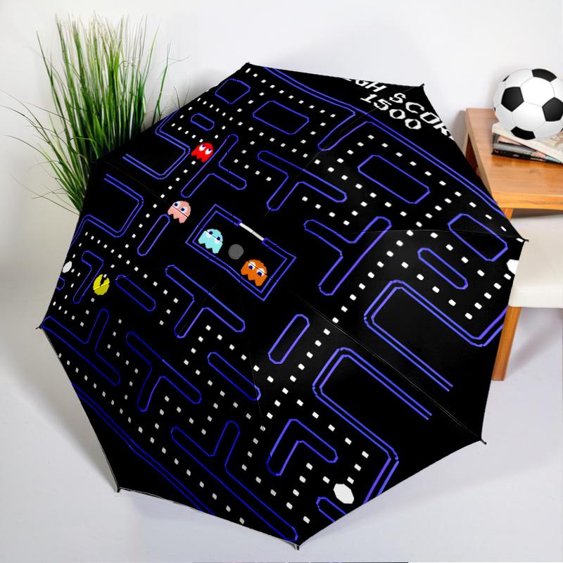Colorful Game Adventure Umbrella Folding Umbrella, Automatic Umbrella 8-Frame for Travel, Camping Use Gift for Halloween Christmas
