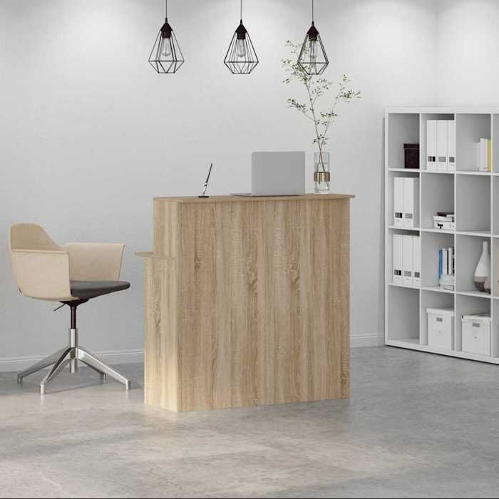 VidaXL Reception Desk Sonoma Oak 100x50x103.5 Cm Engineered Wood, Reception Counter, Salon Reception, Counter 859026