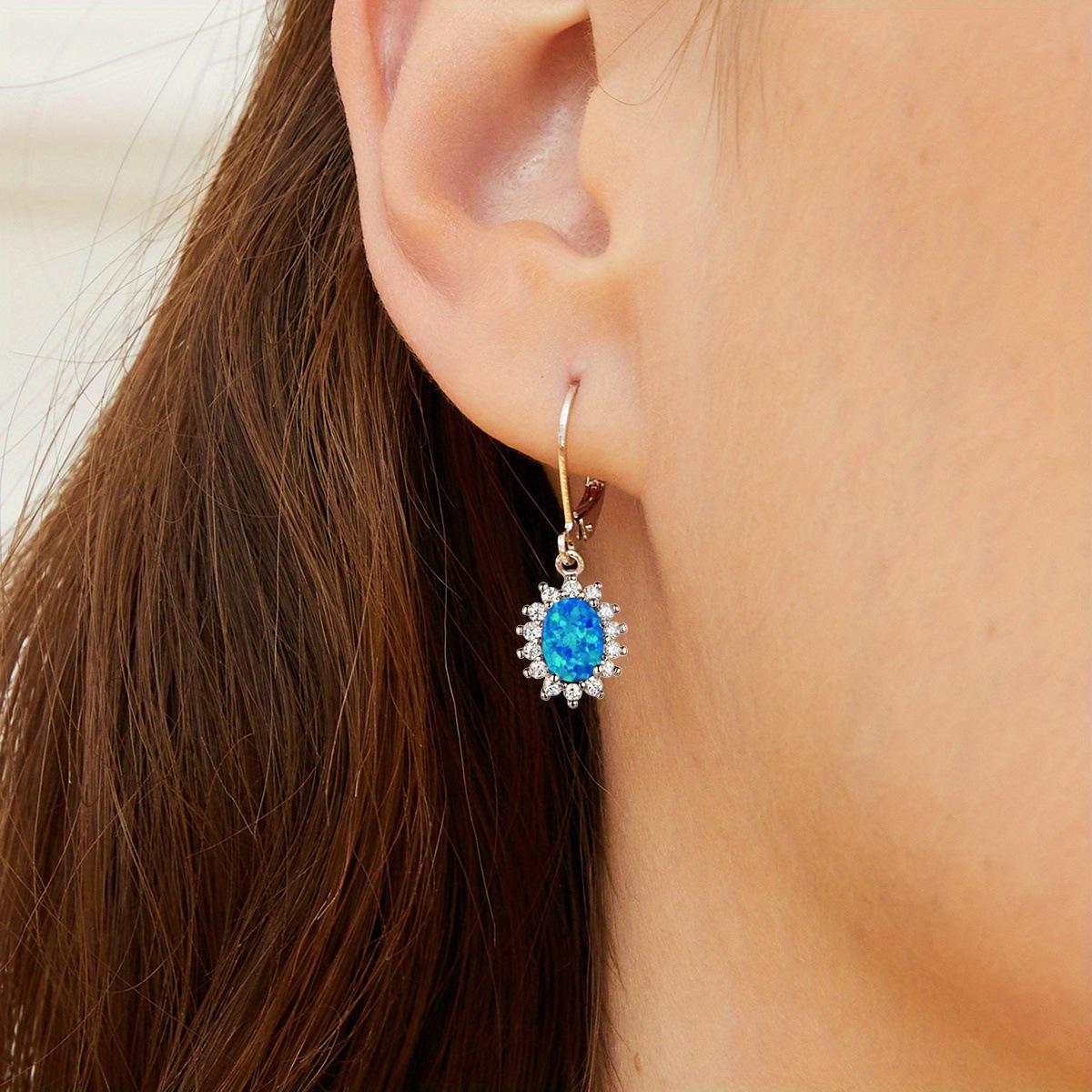 

Stone zirconium European and American high-end atmospheric sunflower earrings