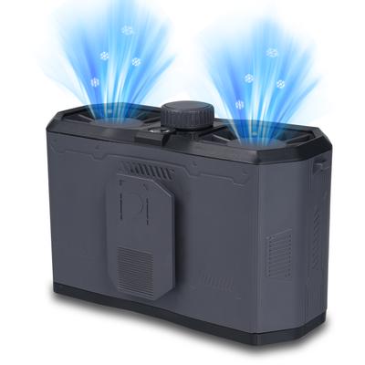 Outdoor Dual Vent Waist Fan, Portable Neck Fan with Emergency Flashlight, 15000mAh Rechargeable,