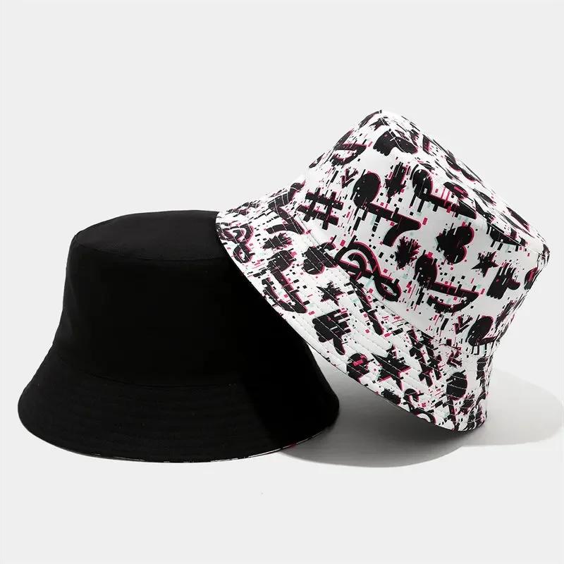 Spring and Summer Polyester Print Bucket Hat Fisherman Hat Outdoor Travel Sun Cap for Men and Women 192