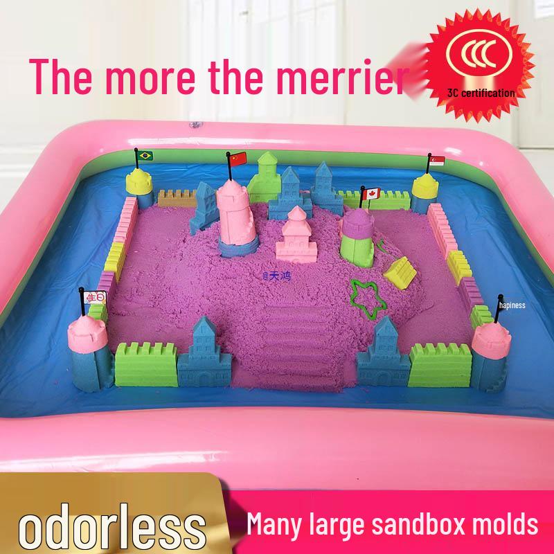 

Детский набор волшебного кинетического песка для игр в помещении 5 lb Pink Sand + 73 Molds + Sand Tray