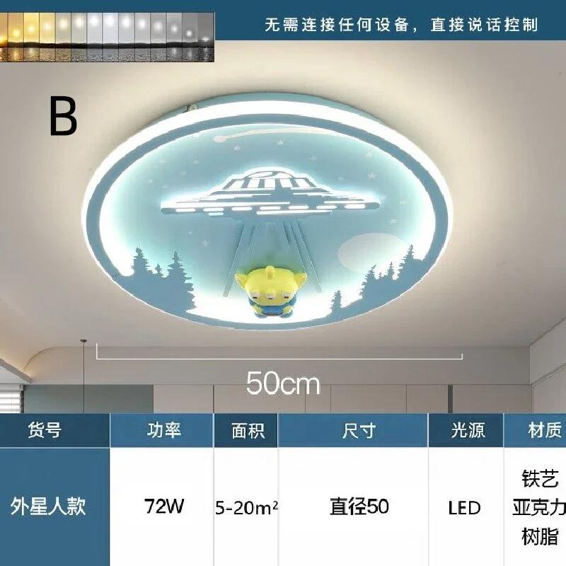 Children's bedroom ceiling light LED circular ceiling light creative fighter jet boy and girl cute airplane room decoration