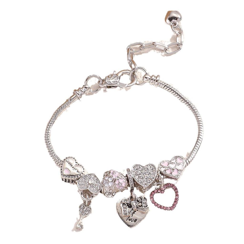 Style Bracelet Female Mori Niche Light Luxury Pink High Heels Love Pendant Bracelet Bracelet