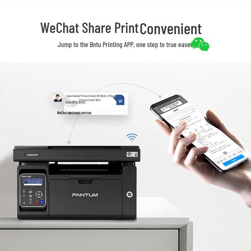 Pantum M6202w Wireless Black & White Laser All-in-One Printer with Paper CN plug (adapter included)