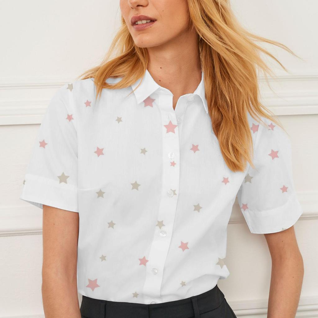 Summer Lapel Women's Floral Pattern Design Personality Fashion Casual Versatile Breathable Tops