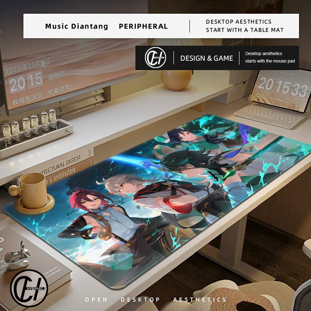 Genshin Impact Venti Mousepad Office Computer Desk Mat Keyboard Mouse Pad Cushion Antislip Deskpad Pc Anime Game Large Hybxaxc