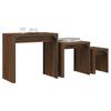  Coffee Tables, Nestable, 3 Pcs, Brown Oak